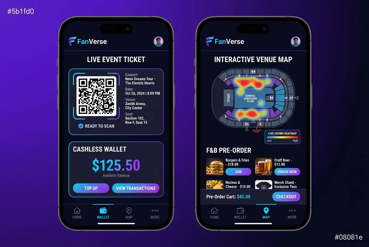 FanVerse fan app screens