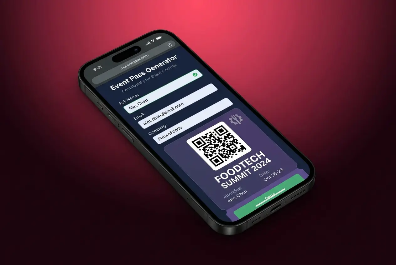 Event pass generator with QR pass